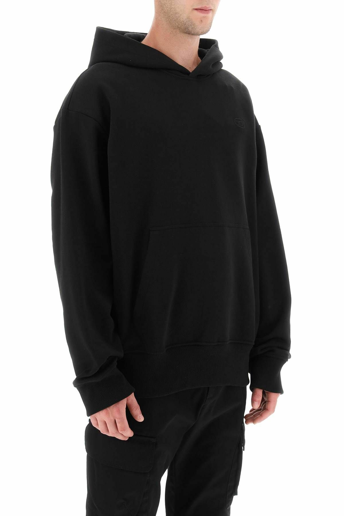 Diesel Boys Oval D Logo Hoodie in Black