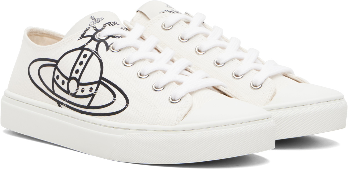 Vivienne Westwood White Low Top Canvas Plimsoll Sneakers