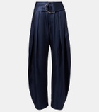 JW Anderson Belted high-rise barrel-leg pants