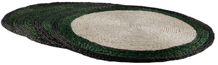 Misette Green Hand-Woven Dyed Jute Placemat Set