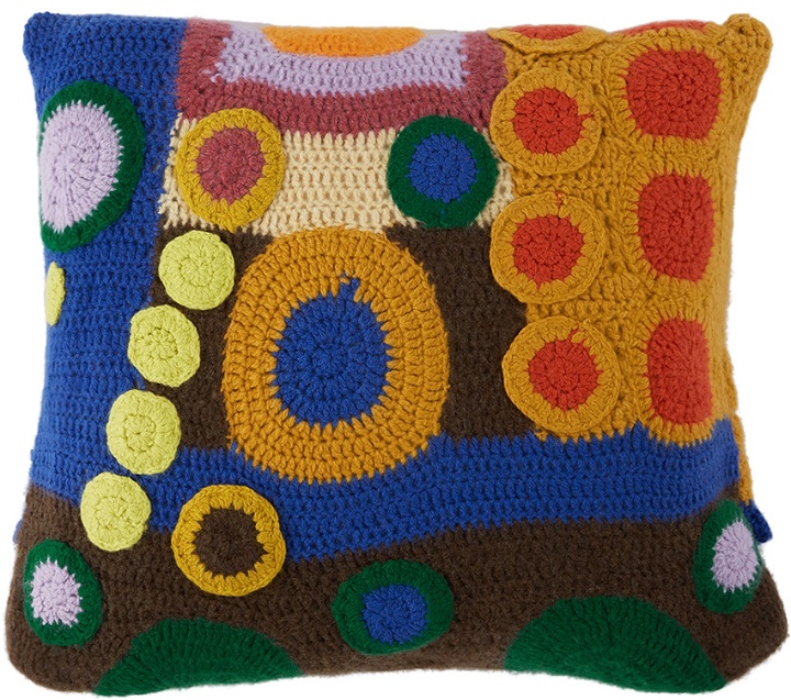 Photo: The Elder Statesman Multicolor Crochet Mixer Pillow