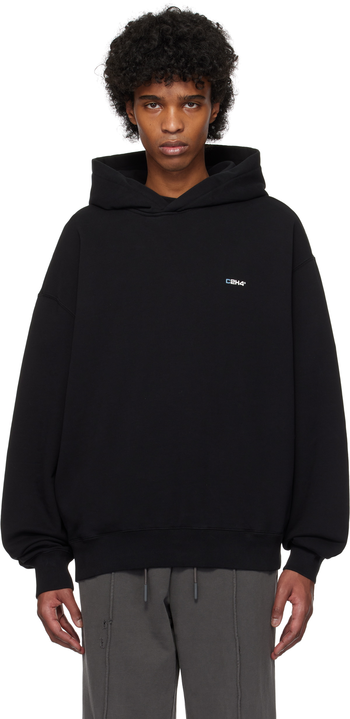 C2H4 Black Staff Uniform Logo Hoodie