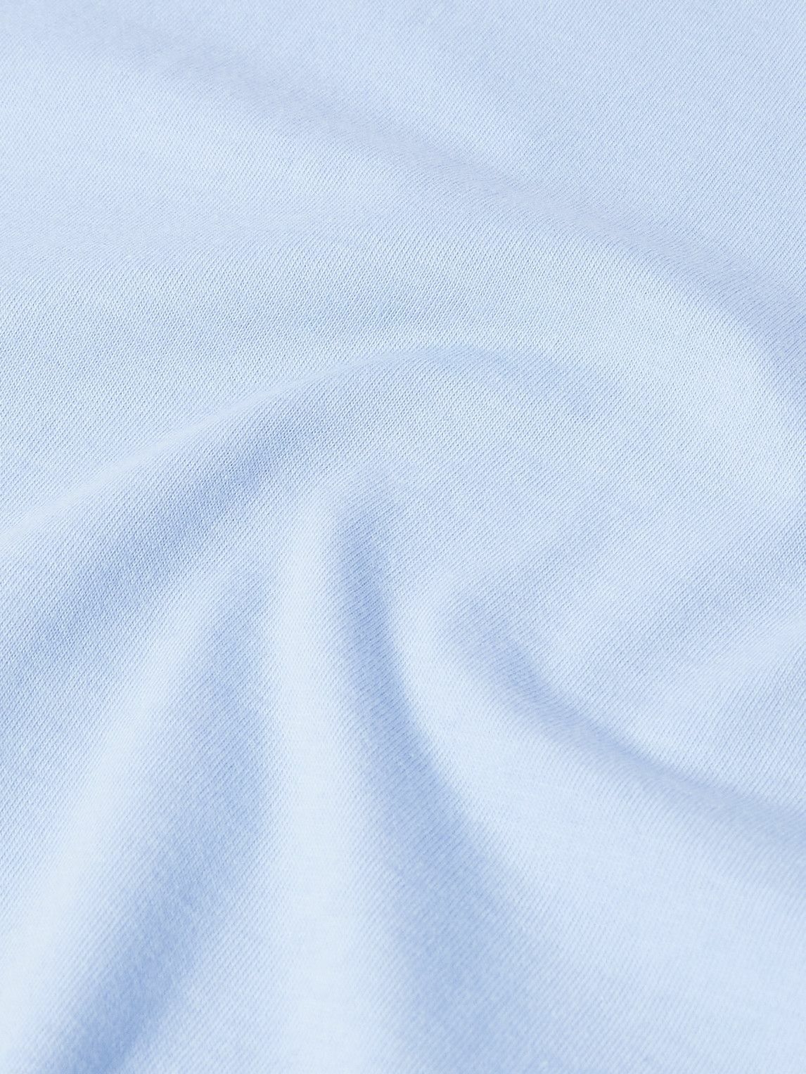 Wales Bonner - Logo-Embroidered Stretch Poplin-Panelled Organic Cotton-Jersey T-Shirt - Blue