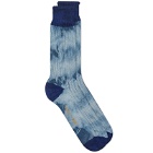 YMC Men's Tie Dye Socks in Blue