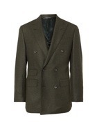 THOM SWEENEY - Double-Breasted Wool and Cashmere-Blend Blazer - Green