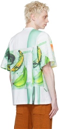 Bianca Saunders White & Green Printed T-Shirt