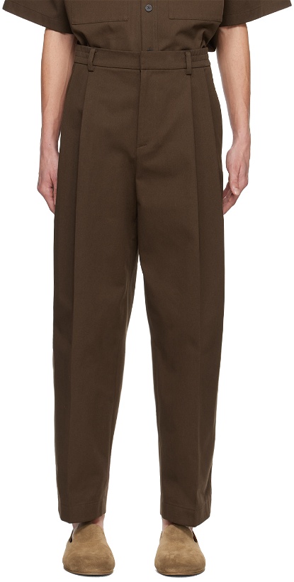 Photo: LE17SEPTEMBRE Brown Pleated Trousers