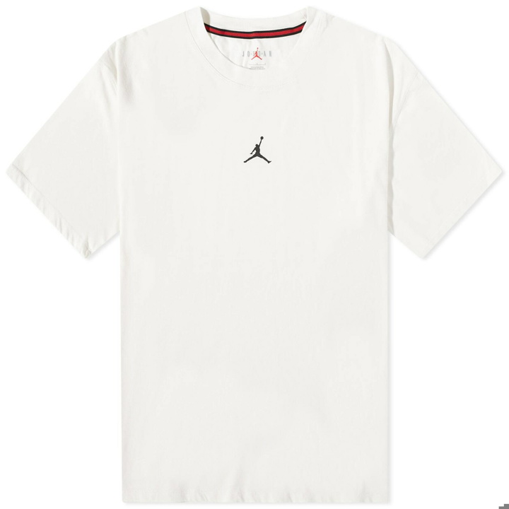 Photo: Air Jordan Men's Dri-Fit Short Sleeve Top in Pale Ivory/Black