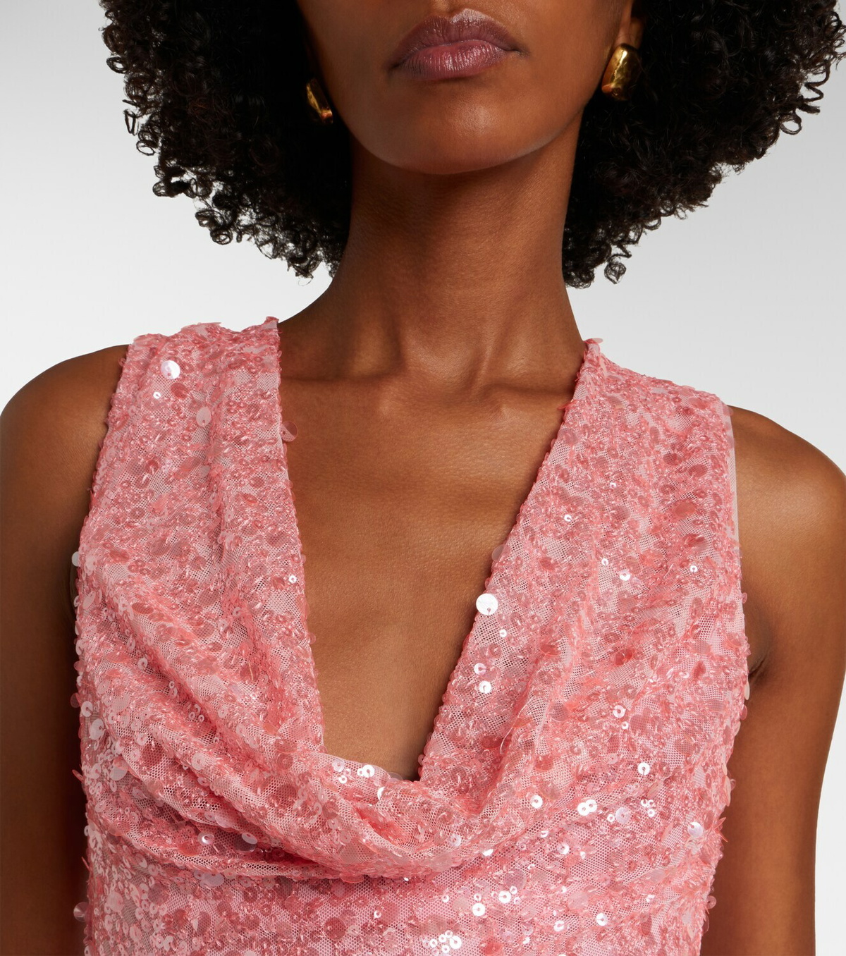 David Koma Sequined draped gown