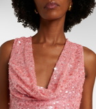 David Koma Sequined draped gown