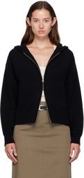 COOR Black Double Face Wool Zip Hoodie