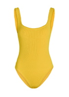 Hunza G Square-neck Crinkle Swimsuit - Yellow - One Size