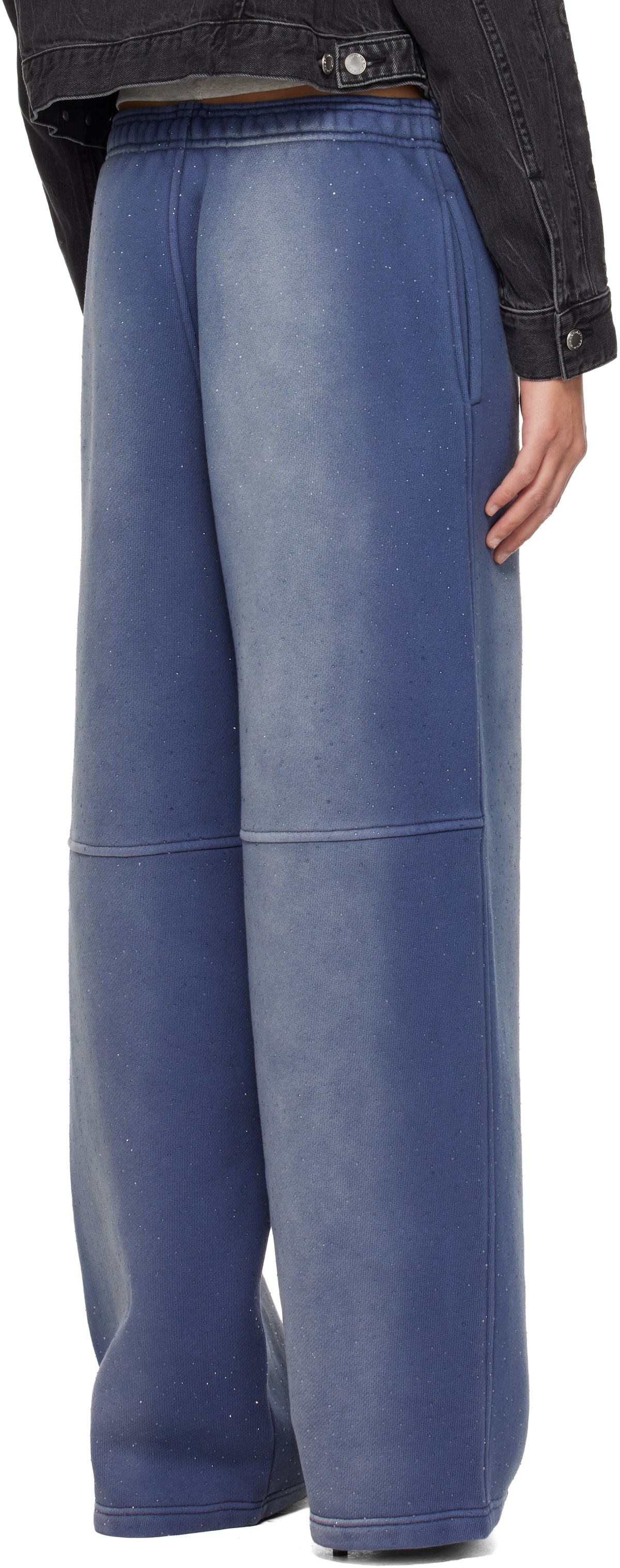 Alexander Wang Navy Allover Hotfix Mid-Rise Sweatpants