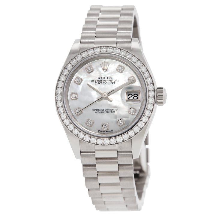Photo: Rolex Lady-Datejust Automatic 18kt White Gold Diamond White Mother of Pearl Dial Ladies Watch M279139RBR-0008