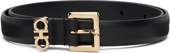 Photo: Ferragamo Black Gancini Skinny Belt