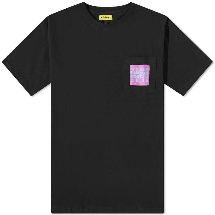 Photo: MARKET Men's World Famous Bootleg Club Pocket T-Shirt in Black