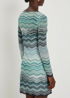 Missoni Zigzag Metallic-knit Mini Dress Turquoise