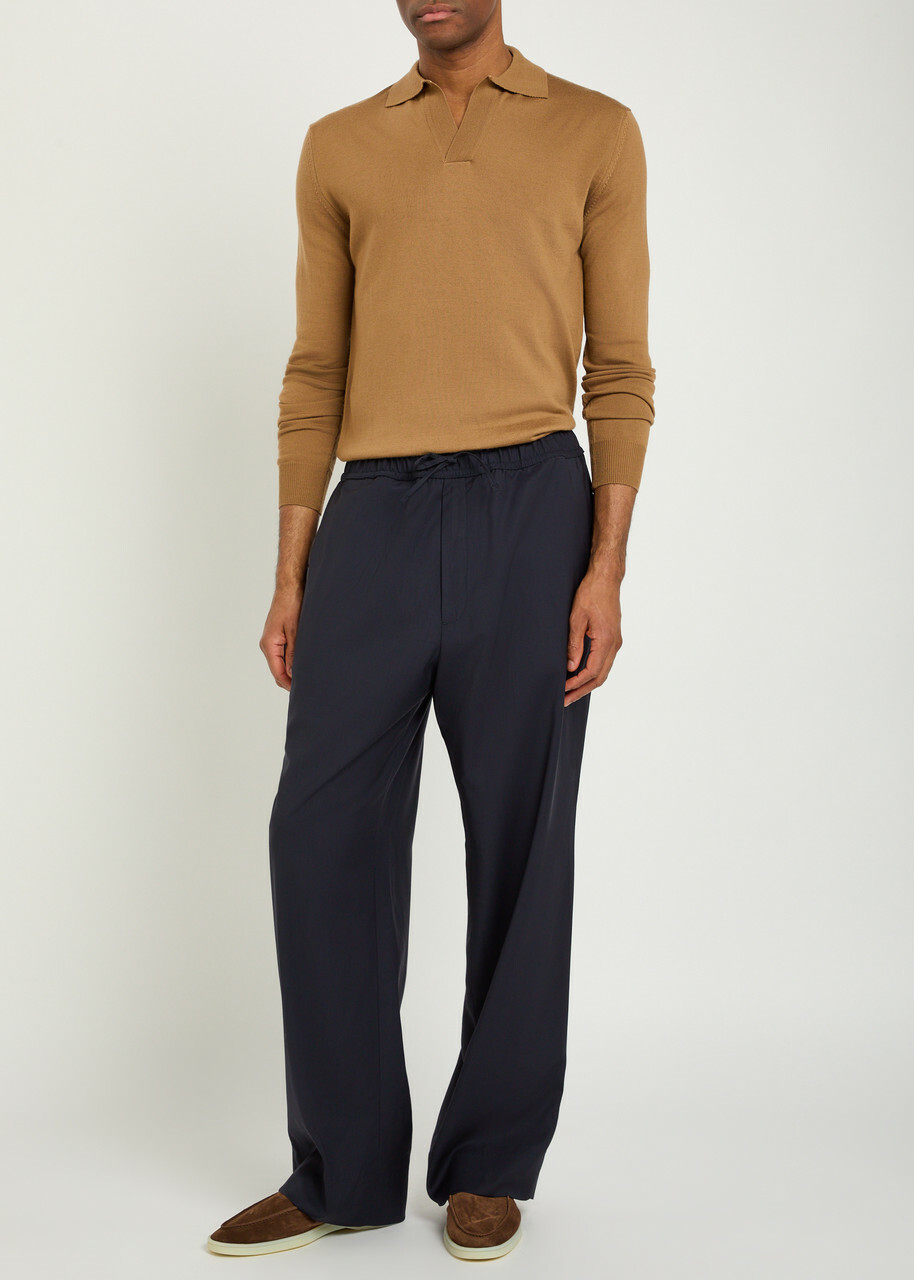 Aurélien Wool Polo Shirt Caramel