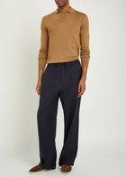 Aurélien Wool Polo Shirt Caramel
