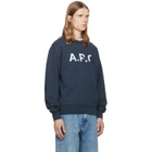 A.P.C. Navy Vintage-Effect 'A.P.C.' Logo Sweatshirt