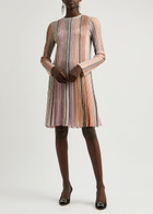 Missoni Striped Embellished Metallic-knit Mini Dress Multicoloured