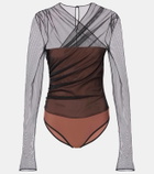 Nensi Dojaka Renee draped tulle bodysuit
