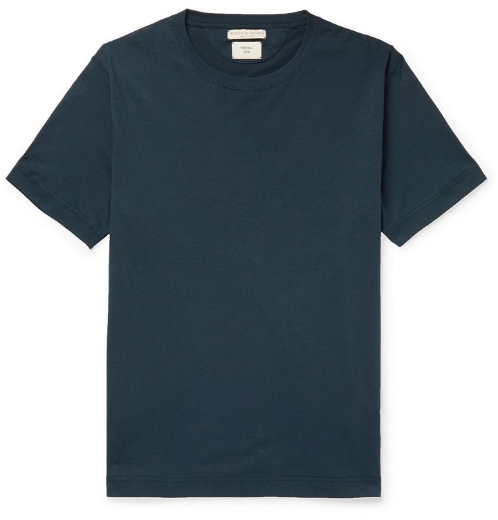 Photo: Bottega Veneta - Cotton-Jersey T-Shirt - Blue