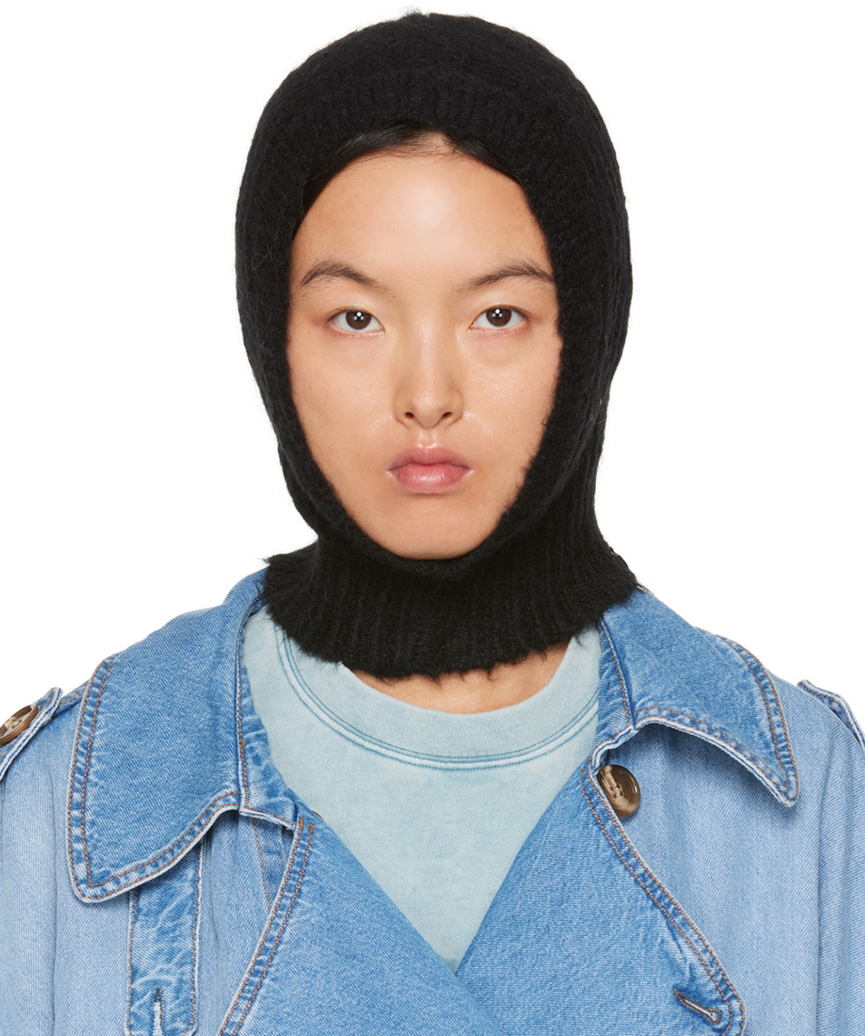 Sandy Liang Black Brushed Balaclava Sandy Liang