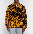 Aries - Leopard-Print Faux Fur Half-Zip Jacket - Men - Yellow