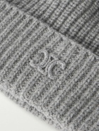CELINE - Logo-Embroidered Ribbed Cashmere Beanie