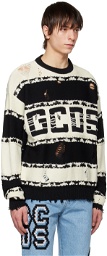 GCDS Black & White Striped Sweater