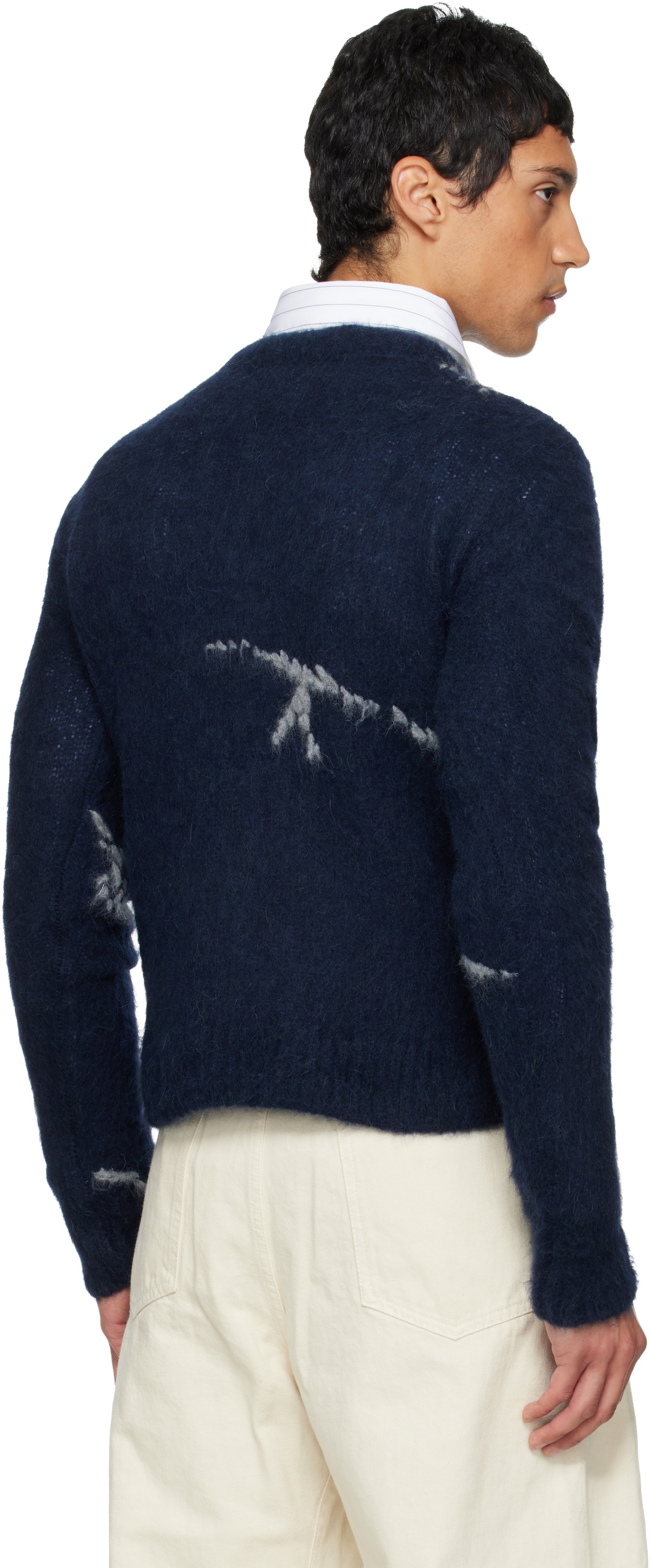 Dries Van Noten Navy Alpaca Sweater