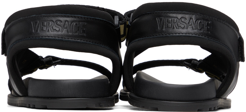Versace Black Greca Sandals Versace