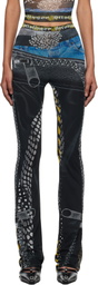 Ottolinger Black & Off-White Mesh Lounge Pants