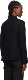 Y's Black O-Left Front Drape Blazer