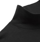 Auralee - Cotton-Jersey Mock-Neck T-Shirt - Black