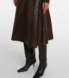 Yves Salomon Leather midi skirt