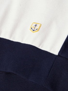Armor Lux - Striped Cotton-Jersey Polo Shirt - Blue