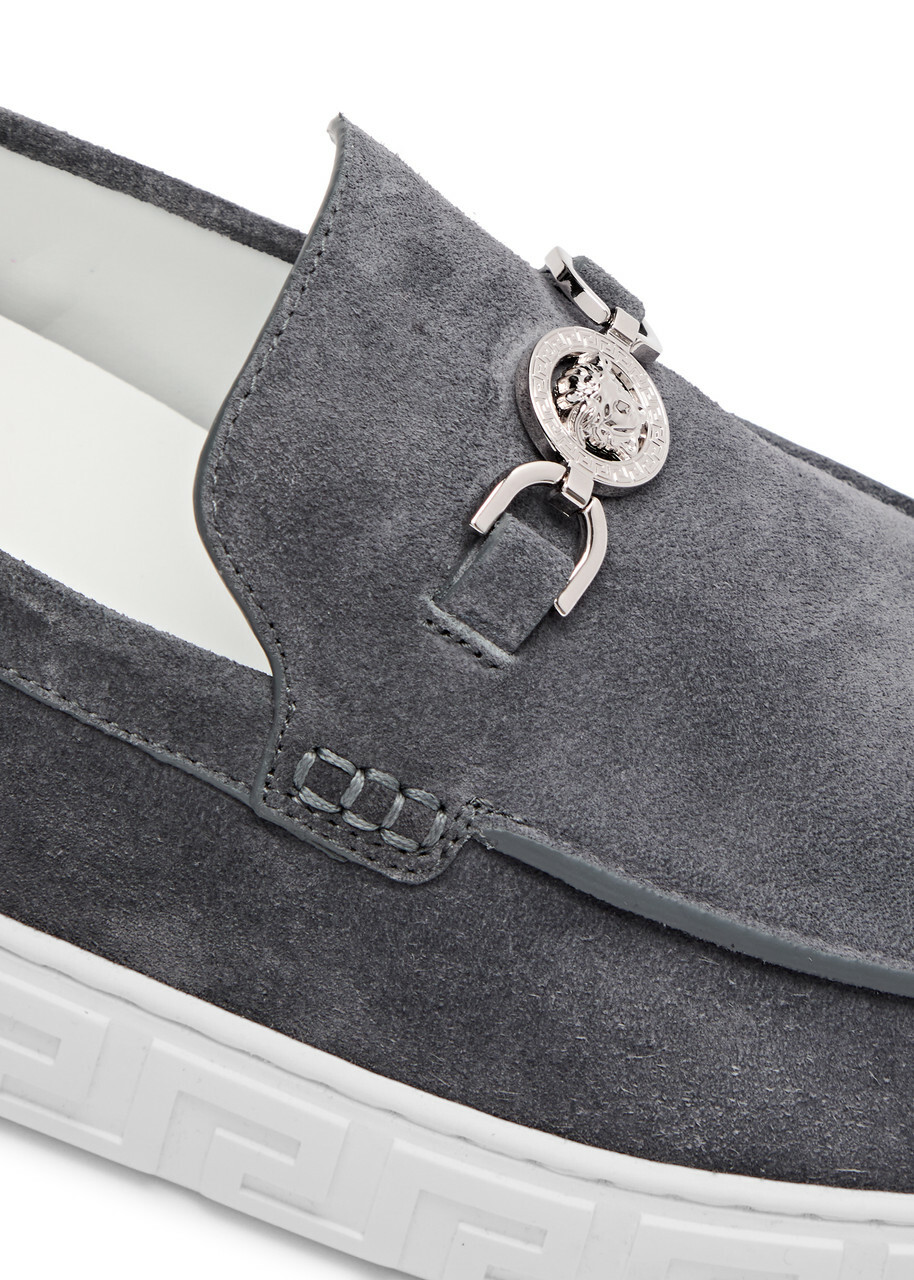Versace Medusa Suede Loafers Grey Versace display picture 2