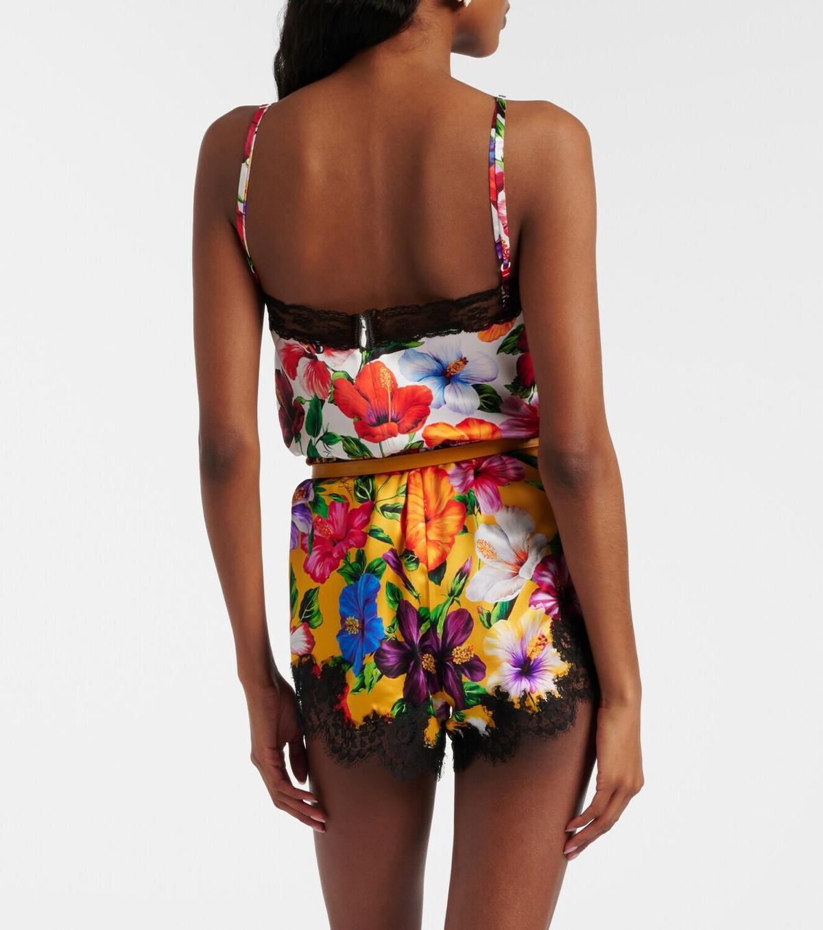 Dolce&Gabbana Floral silk-blend satin shorts