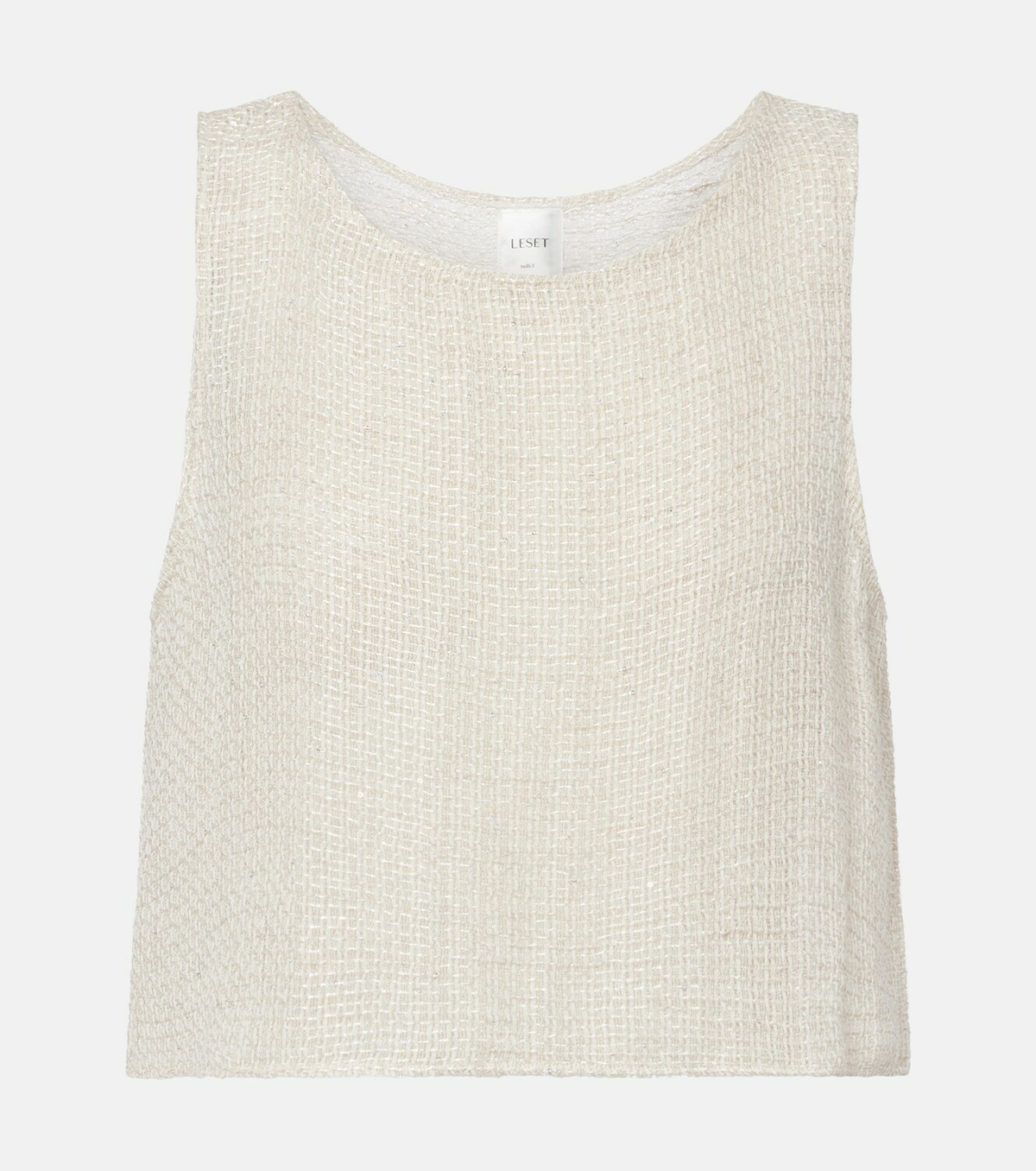 Leset Stella sequined linen-blend tank top