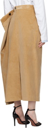 MARIE ADAM-LEENAERDT Beige Oversized Straight Midi Skirt
