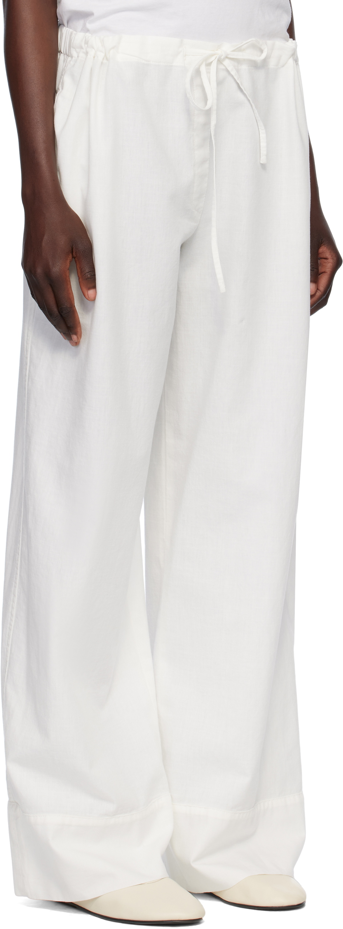 The Row White Enea Trousers The Row