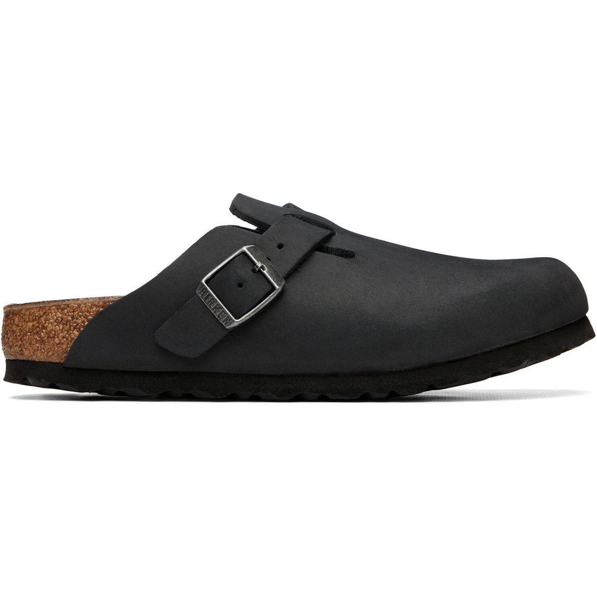 Birkenstock Black Narrow Boston Oiled Leather Loafers