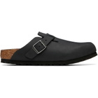Birkenstock Black Narrow Boston Oiled Leather Loafers