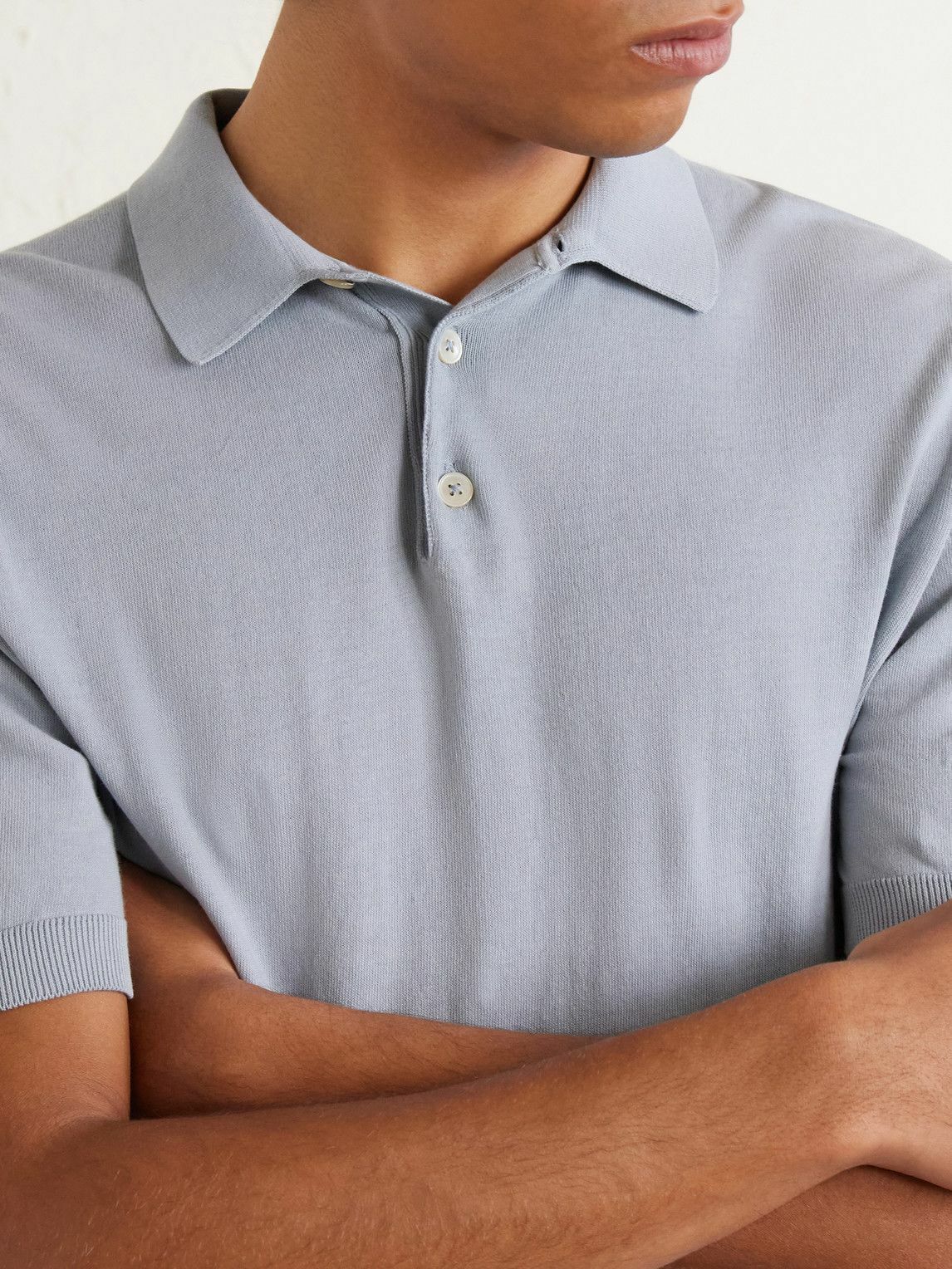 Eleventy - Cotton Polo Shirt - Blue