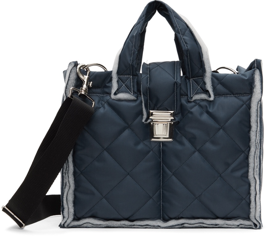 Photo: Camiel Fortgens SSENSE Exclusive Navy Puffed Shopper S Bag