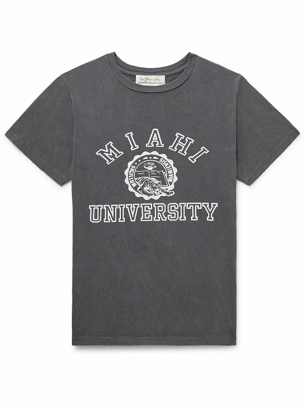 Photo: Remi Relief - Printed Cotton-Jersey T-Shirt - Gray