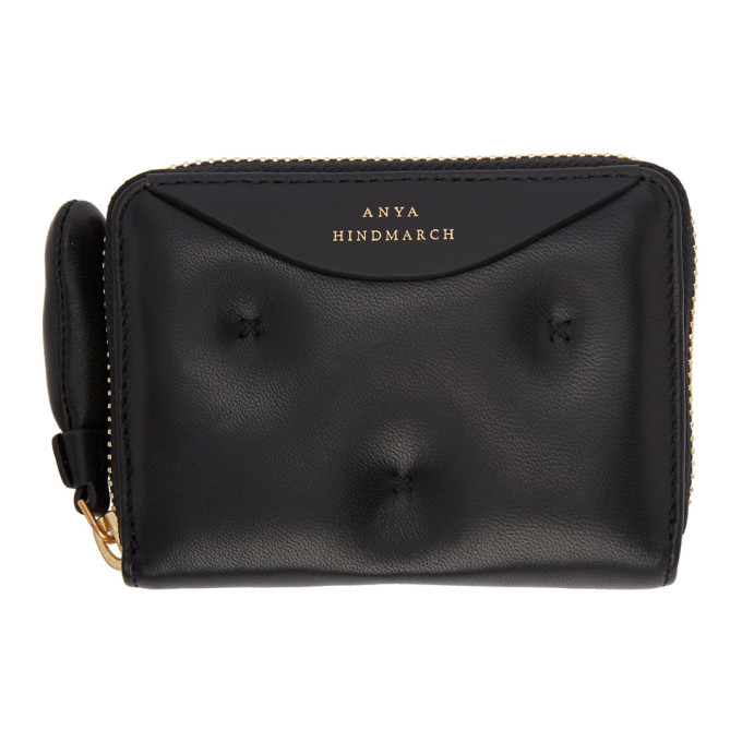 Anya Hindmarch Black Small Chubby Zip Round Wallet Anya Hindmarch