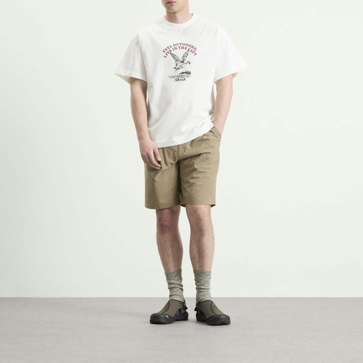 NANGA Men's Eco Hybrid Duck Vintage T-Shirt in White